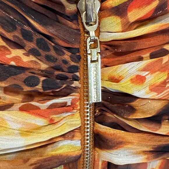 New NWT Bronx and Banco Fire Multi Color Semi Sheer Cut Out Maxi Dress - Picture 11 of 15